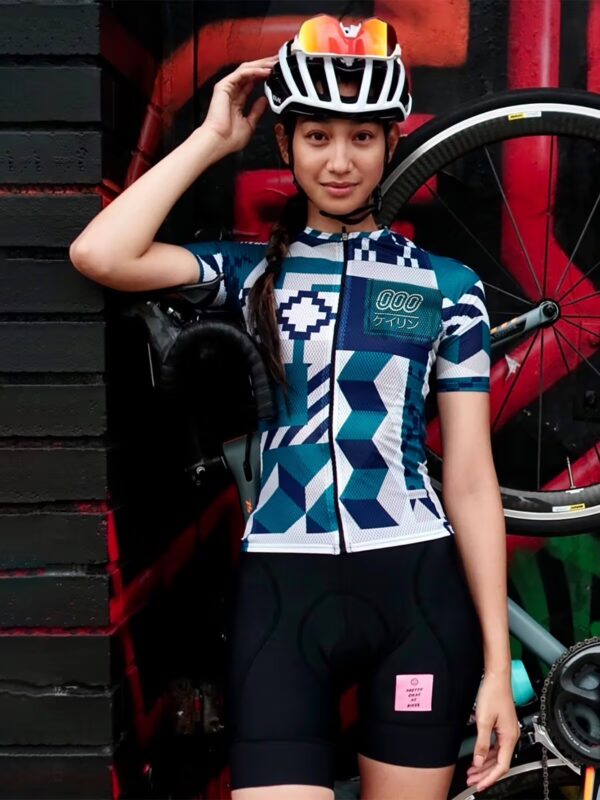 Ostroy Keirin Mesh Blue Green Jersey - Women's - Image 3