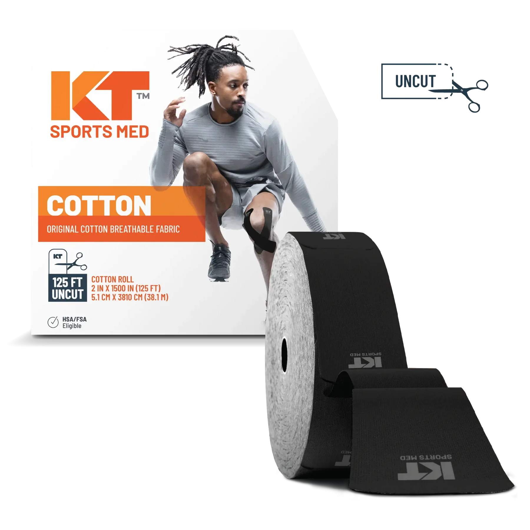 KT Tape Original Cotton 125 ft Uncut - For Sports Medicine Professionals - Image 2